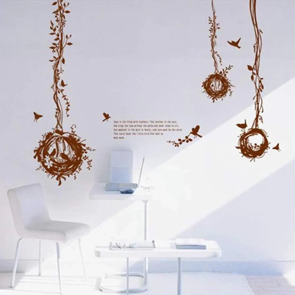 BEST OF BEST Bird Nest Tree Vine Wall Stickers size 50x70 ay7026b