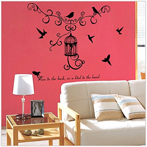 JAAMSO ROYALS 'Warm and Fun Modern Birdcage' Wall Sticker (50 cm X 70 cm) (SK7055)