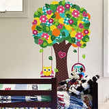 Lovely Owlets Swinging Tree Wall Sticker Zy1015