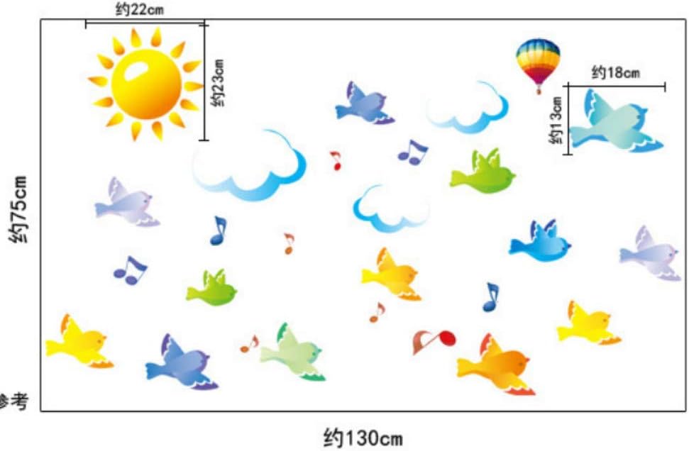 AY7175 Bird in the Sky Wall Stickers Sky Home Decor Scene Birds Sticker for Children Baby Kids AY7175