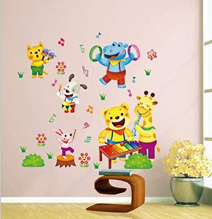 Removable Cartoon Animal Park Children Bedroom, Living Room Glass Wallpaper Stickers-xx