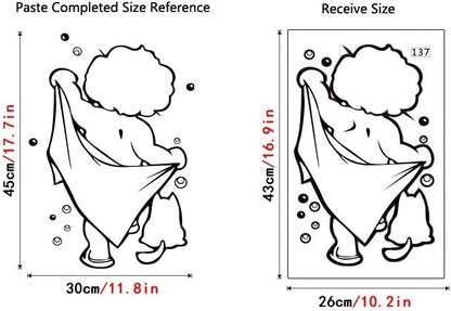 MXIAOXIA Shower Glass Door Stickers Bathing Wall Removable For Bathroom Decor Art Decals