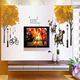 Park Roadside Tree, Chair, Street Lamp Decoration Stickers DF5073size60x90