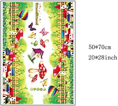 Mushrooms Flowers Butterflies Air Balloons Wall Stickers Ay 7255