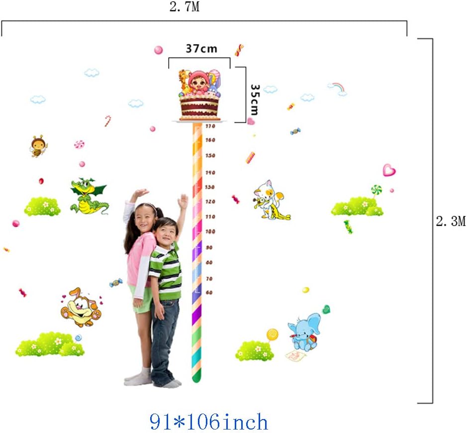 Animal Cake Height Measurement Wall Sticker Xl8082
