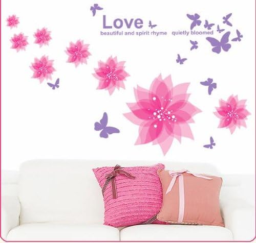 DM570077 Love these forever happy memories pink flower Vinyl Home room Decor Removable DIY Art WallPaper Wall Sticker