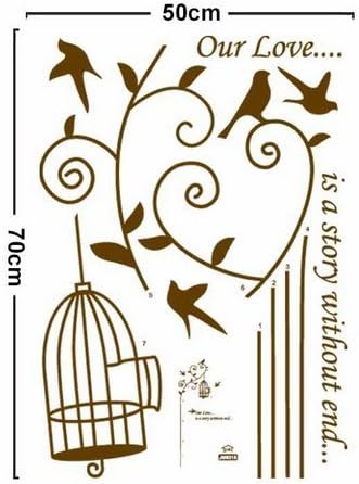 Jm8316 Tree hanging bird cage wall sticker, suitable for living room background bedroom decoration wallpaper