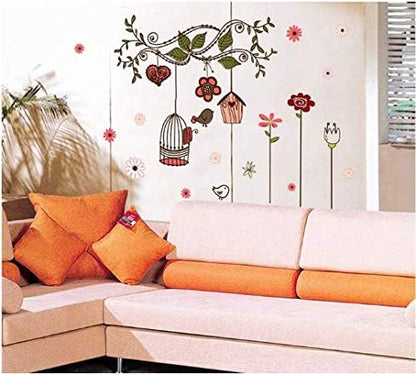 Simple Warm Pink Birdcage Removable Wall Sticker Ay7102