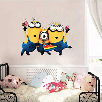 Cute Minions Wall Sticker for Kids Room High Quality EU US Fashion PVC Home Decor DIY Cartoon Poster ZY1406S