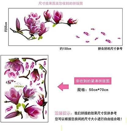 Chaste Magnolia Purple Mural Wall Sticker Model AY7105