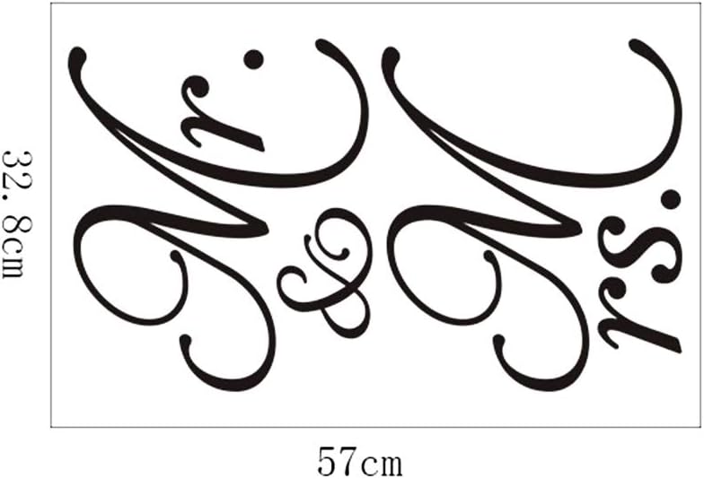 Letters Mr and Mrs Removable Family Wall Decals Lettering Vinyl Wall Art for Bedroom