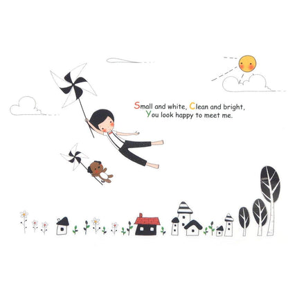 House Boy Dog Prints Sofa Back Wall Sticker MJ7023