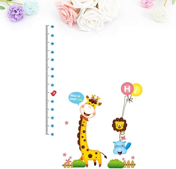 JANOMI height chart wall sticker,wall stickers & murals, Baby Height Growth Chart Ruler Giraffe Height Chart Wall Decals Children Height Measurement Chart Wall Stickers for Kids Room Nursery