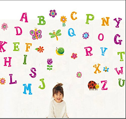 Ampire 150 cm Wall Stickers Colourful Alphabets for Kids Room Decor Self Adhesive Sticker  (Pack of 1)