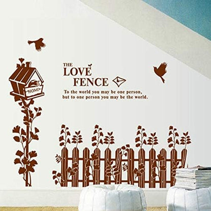 TYLOLMZ Brown Love Fence Birdcage Wall Sticker DM690036