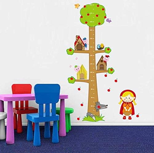 Abc 1038 Kid's Little Red Riding Hood and Tree Height Chart Wall Stickers
