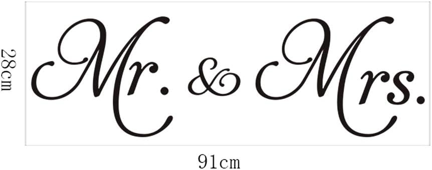 Letters Mr and Mrs Removable Family Wall Decals Lettering Vinyl Wall Art for Bedroom