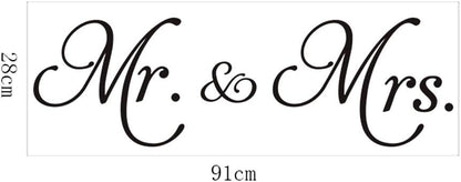 Letters Mr and Mrs Removable Family Wall Decals Lettering Vinyl Wall Art for Bedroom
