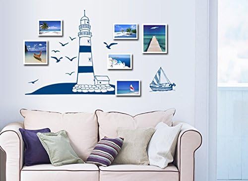 Lighthouse, Boat Wall Decal, Nautical Stickers, Ocean, Seaside, Seashore, Living Room,