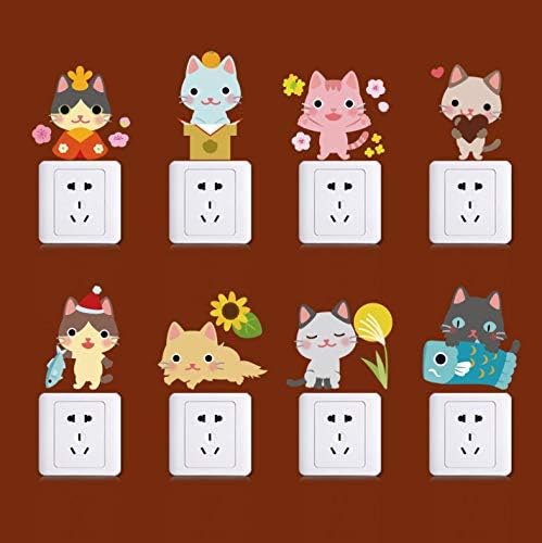 Wall Stickers, 12Pcs/Set Wall Stickers Cute Cartoon Pvc Cat Home Decor Kids DIY Sk36006