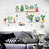 HEUREKA Cactus Potted Plants Bedroom Living Room Décor Waterproof Wall Sticker size (50 CM X 70 CM) hm71007