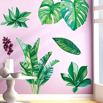 Amaonm Removable 3D Nordic Green Plants Fresh Leaves Wall Decals Nursery Decor Leaf Wall Stickers DIY Wall Art Decor Decoration Sticker for Home Living Room Girls Bedroom Offices Green SK9239