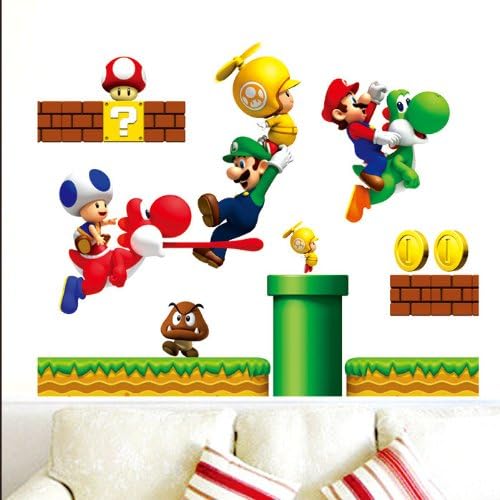 Ays621 Mario Wall Sticker for Children's Room Home Decor Sticker