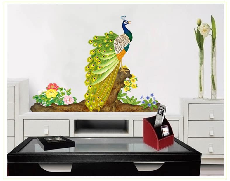 JAAMSO ROYALS Beautiful Peacock Peel and Stick Self Adhesive Wall Sticker Mj9012