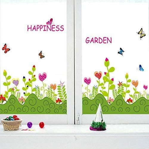 Wall Sticker Flower Grass and Butterflies Skirting Board Living Room Home Decor Removable Stickers