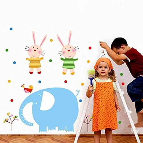 Ncs0035 Cartoon elephant and rabbit wall stickers, suitable for living room bedroom kids room
