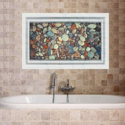 Cobblestone Bathroom Toilet Wall Sticker In 3D Water