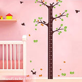 WandSticker4U - Peel and Stick- Happy Tree Height Chart | Size:140 x 200 cm | removable Wall Sticker Growth Chart for Nursery, Bedroom, Baby Room children's room