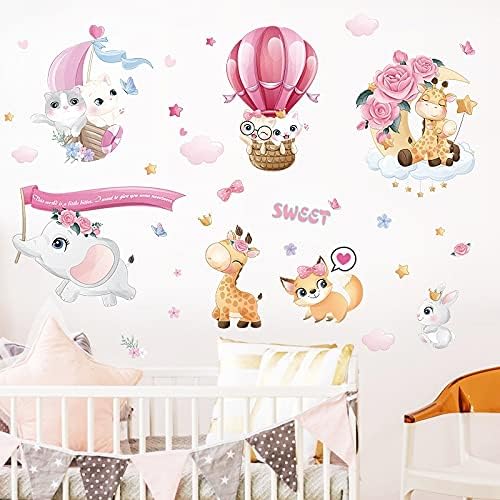 HM71009 Wall Stickers Baby Kids Room Bedroom Background Home Decor Nursery Decals Decoration Cute Animals Sticker