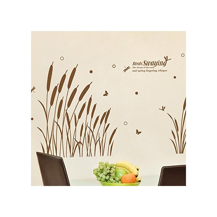 Rural Style Plant Reeds Swaying Wall Decor Home Living Room Bedroom Background Wall Stickers