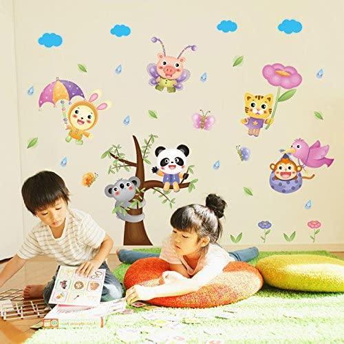 XL8206 in the rain of the flying animal wall stickers children room kindergarten cartoon waterproof decorative wallpaper.