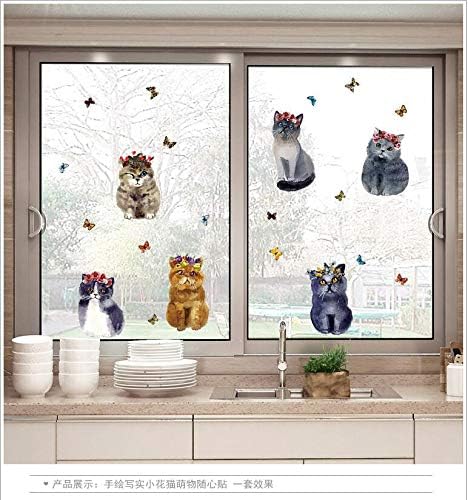 Wall Applique cat 3D Stereo Butterfly Bedroom Decoration SK7138