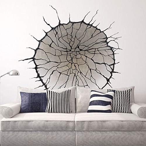 Plus Nao Wall Sticker Wall Decal Crack Crack Scary Fear Horror Concrete Fool Trick Art 3D