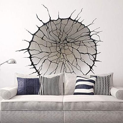 Plus Nao Wall Sticker Wall Decal Crack Crack Scary Fear Horror Concrete Fool Trick Art 3D