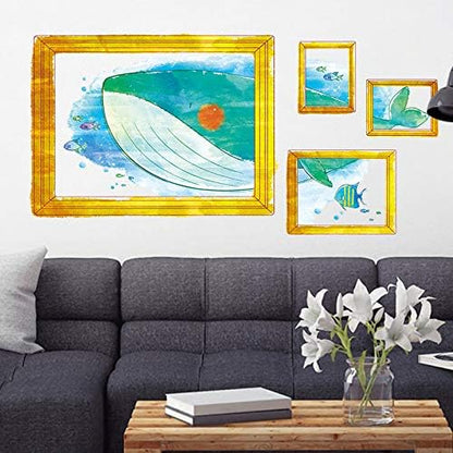 Peninsula Liangpin DIY Seamless Wall Sticker-Whale Photo Frame XH7235
