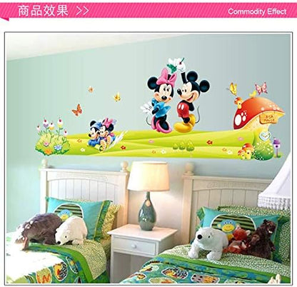 Cartoon Wall Sticker Mickey Mouse Minnie Wall Sticker Children Room Classroom Wall Sticker Bedroom Living Room WallpaperDF5086 size60x90