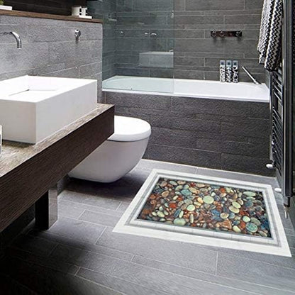 Cobblestone Bathroom Toilet Wall Sticker In 3D Water