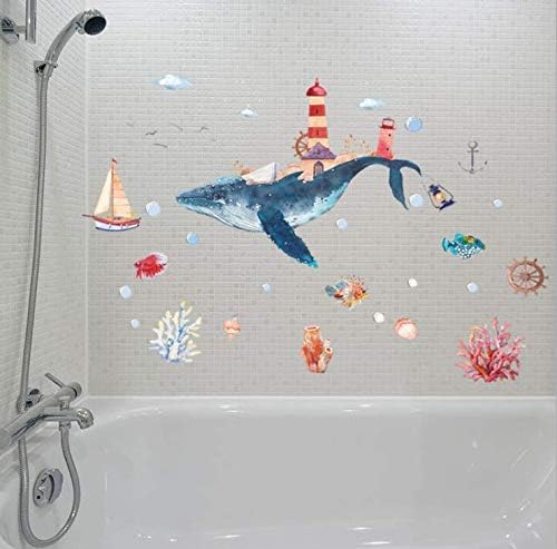 Wall stickers underwater world whale bedroom living room wall stickers HM92020