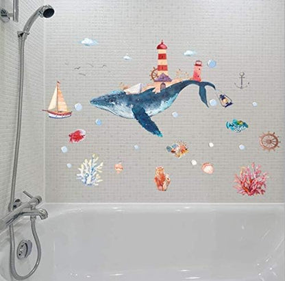 Wall stickers underwater world whale bedroom living room wall stickers HM92020
