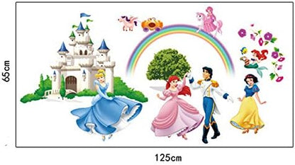 Ufingo Princess Castle Princess and Prince Wall Decals, Children's Room Nursery Removable Wall Stickers Murals ,