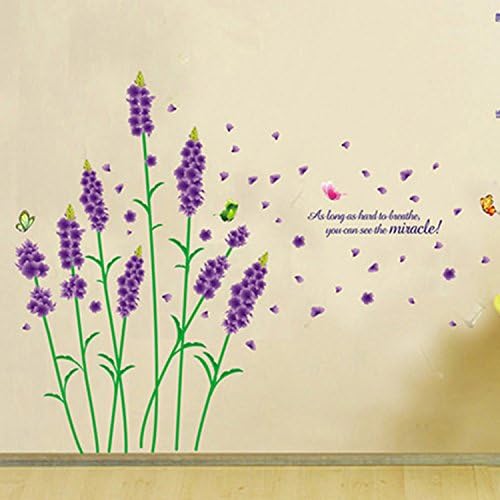 Purple Lavender Flower Wall Stickers Mj9502