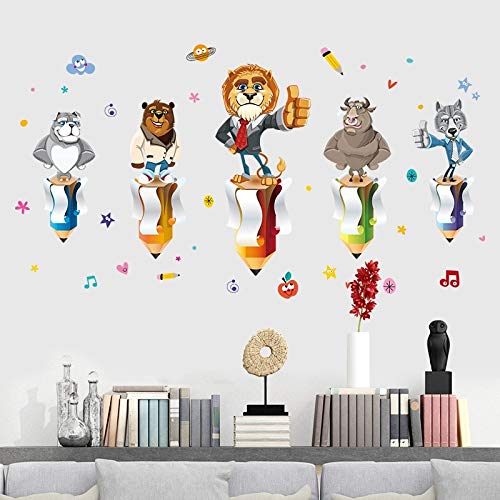Wall Sticker Well Done Praise Encourage Wall Stickers For Classroom Kids Bedroom Cartoon Animals Eco-Friendly Home Decals Art Xh9301