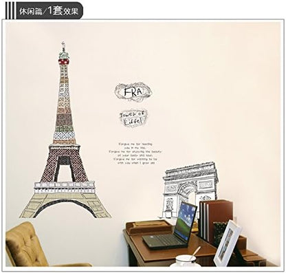 France Eiffel Tower Wall Sticker with quotes AY1930