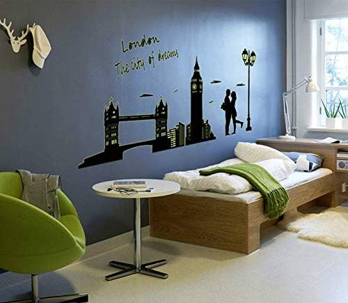 WALLSTICKER LONDON THE CITY GLOW IN THE DARK BRIDGE ABQ9603