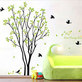 Tree Birds Wall Stickers Green Wall Sticker size 60x90 ay9094
