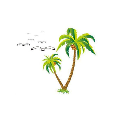 Xh5435 Artibetter Coconut Tree Bedroom Wallpaper Waterproof Home Wall Decals Creative Wall Decor